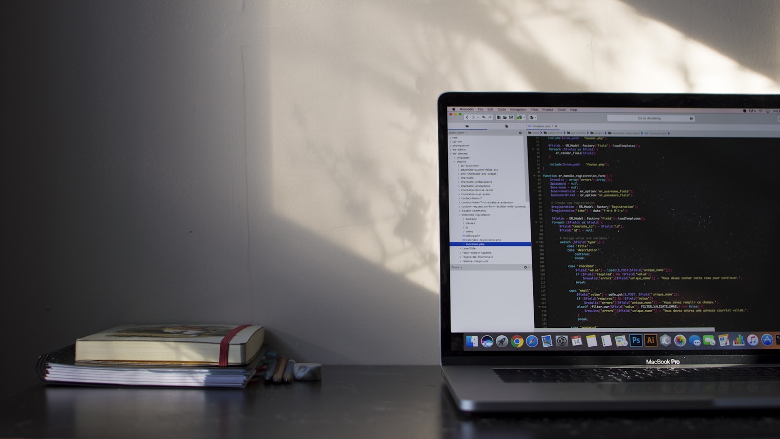 Code open on a laptop at the academy